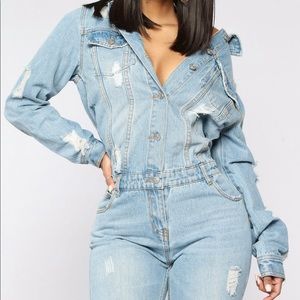 High Jump Denim Jumpsuit